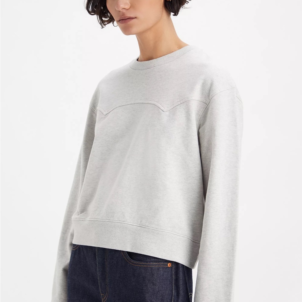 Levi’s Howdy Crewneck Sweater - Women’s Grey Crewneck Sweater - Size Small